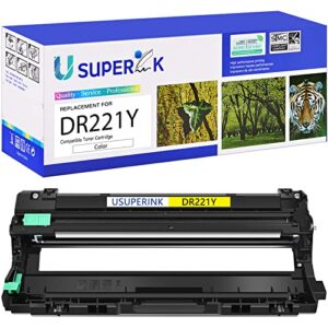 usuperink compatible drum unit replacement for brother dr221 dr-221 dr221y dr-221y to use with hl-3140cw hl-3170cdw hl-3150cdn mfc-9130cw mfc-9330cdw mfc-9340cdw(yellow, 1 pack)