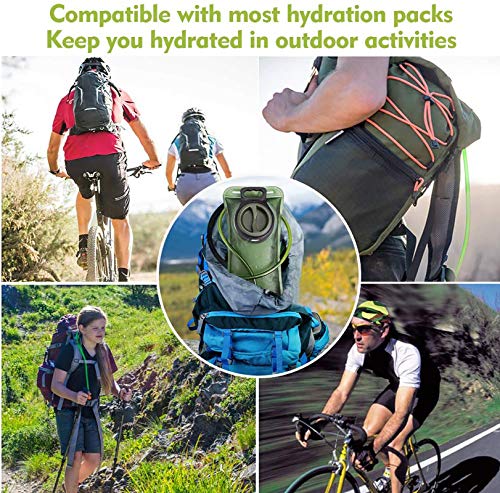 Hydration Bladder, 2L Water Bladder for Hiking Backpack Leak Proof Water Reservoir Storage Bag, Water Pouch Hydration Pack Replacement for Camping Cycling Running, Military Green 2 Liter, BPA-Free