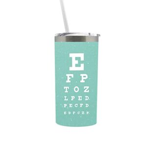 optometry gifts for women eye tech technician gifts optician water bottle tumbler cup with lid mint 0197