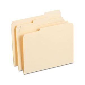 staples 502677 3 tab manila file folders with reinforced tabs letter 250/box