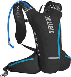 camelbak octane xct 70 crux reservoir hydration pack, black/atomic blue, 2 l/70 oz