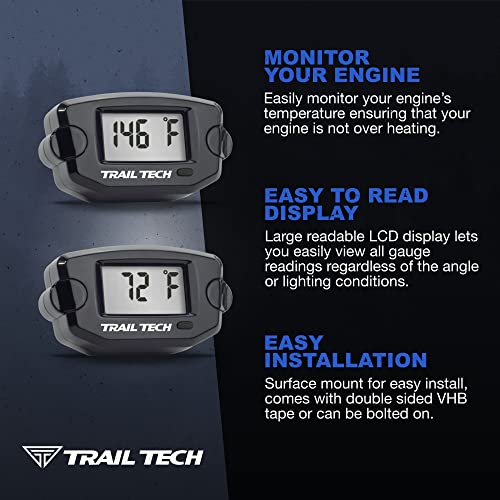 Trail Tech 742-EH1 TTO Temperature Digital Gauge 19mm Radiator Hose Sensor