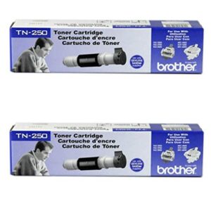 brother genuine tn250 2-pack standard yield black toner cartridge with approximately 2, 200 page yield/cartridge