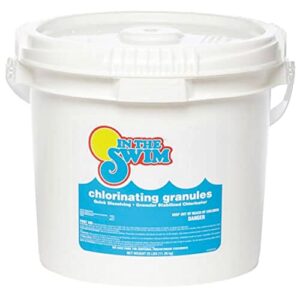 in the swim chlorine shock granules for sanitizing swimming pools – 56% available chlorine – dichlor – 25 pound bucket