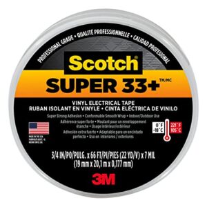 scotch super 33+ vinyl electrical tape, .75-inch x 66-foot, pack of 10