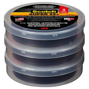 Scotch Super 33+ Vinyl Electrical Tape, .75-Inch x 66-Foot, Pack of 10