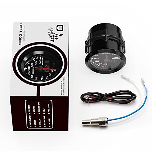 SINCO TECH Water Temperature Gauge 52mm Car Meter Digital Display Pointer 7 Colors LED Water Temp Gauge Kit 12V Universal (Water Temp Gauge)…