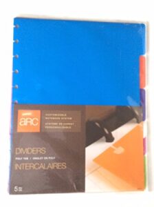 staples arc system tab dividers, assorted colors, 9 x 11