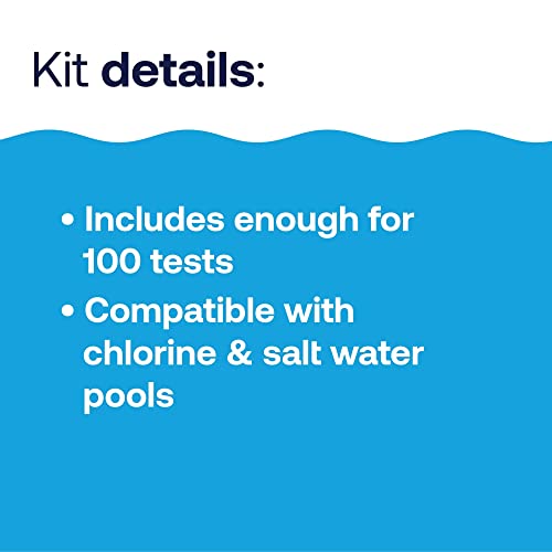 HTH Pool Care 6-Way Test Kit, Swimming Pool Water Chemical Tester, 100 Tests