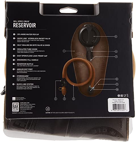 CamelBak - Mil-Spec Crux 100 oz/3.0L Long Accessory Reservoir (1944001003), Brown