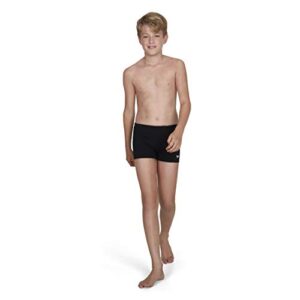 speedo endurance+ boy’s swimming aqua short, black, 8 years