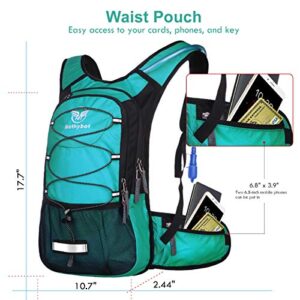 Mothybot Hydration Pack, Insulated Hydration Backpack with 2L BPA Free Water Bladder and Storage, Hiking Backpack for Men, Women, Kids for Running, Cycling, Camping - Keep Liquid Cool up to 5 Hours