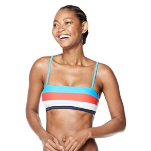 speedo women’s standard swimsuit bikini top adjustable square neck, bittersweet, medium