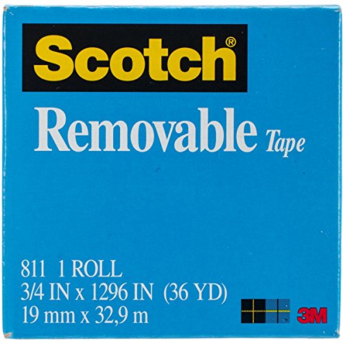 Scotch Removable Tape, 1 Roll, 3/4 in x 1,296 in, Post-it Technology (811)