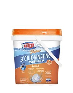 hth 42037 super 3″ chlorinating tablets swimming pool chlorine, 8 lbs