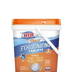 HTH 42037 Super 3" Chlorinating Tablets Swimming Pool Chlorine, 8 lbs