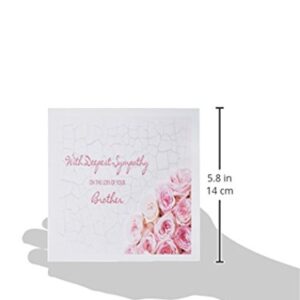 3dRose With Deepest Sympathy on the Loss of your Brother - Pink Roses - Greeting Cards, 6 x 6 inches, set of 6 (gc_128566_1)