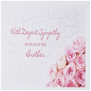 3drose with deepest sympathy on the loss of your brother – pink roses – greeting cards, 6 x 6 inches, set of 6 (gc_128566_1)