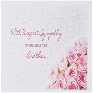 3dRose With Deepest Sympathy on the Loss of your Brother - Pink Roses - Greeting Cards, 6 x 6 inches, set of 6 (gc_128566_1)