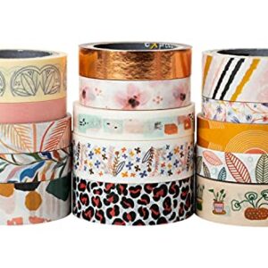 Scotch Washi Tape, Whimsical Design, 15 Rolls, Great for Bullet Journaling, Scrapbooking and DIY Décor (C1017-15-P5)