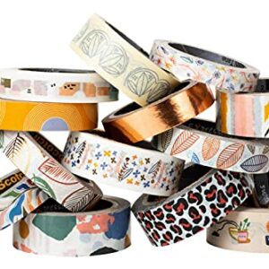 Scotch Washi Tape, Whimsical Design, 15 Rolls, Great for Bullet Journaling, Scrapbooking and DIY Décor (C1017-15-P5)