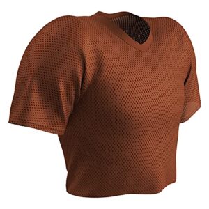 champro men’s standard porthole mesh adult practice football jersey, texas orange, x-large