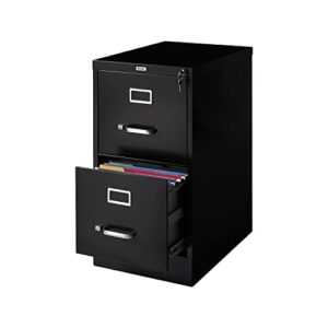 staples 357416 2-drawer vertical file cabinet locking letter black 22-inch d (22335d)