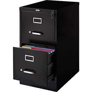 STAPLES 357416 2-Drawer Vertical File Cabinet Locking Letter Black 22-Inch D (22335D)