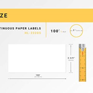 HOUSELABELS Compatible with DK-2205 Replacement Roll for Brother QL Label Printers; Continuous Length Labels; 2-4/9" x 100 feet (62mm*30.48m) - 8 Rolls