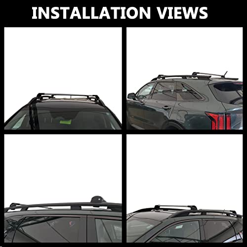 ROKIOTOEX Cobra Roof Rack Crossbars Fit for Ki-a 2023 Telluride EX X-Line, SX X-Pro Raised Side Rails, Cross Bars for Rooftop Cargo Box Luggage, Ski Board, Bike Carrier – Silver CJ4035