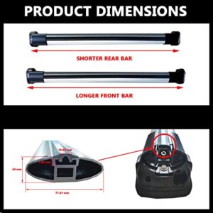 ROKIOTOEX Cobra Roof Rack Crossbars Fit for Ki-a 2023 Telluride EX X-Line, SX X-Pro Raised Side Rails, Cross Bars for Rooftop Cargo Box Luggage, Ski Board, Bike Carrier – Silver CJ4035