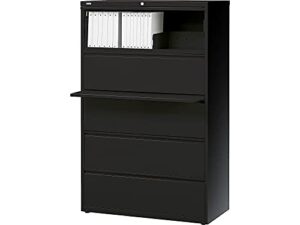 staples 21754d hl8000 commercial 5-drawer lateral file cabinet, locking, letter/legal, black, 36-w