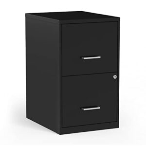 staples 2806262 2-drawer vertical file cabinet locking letter black 18-inch d (52149)