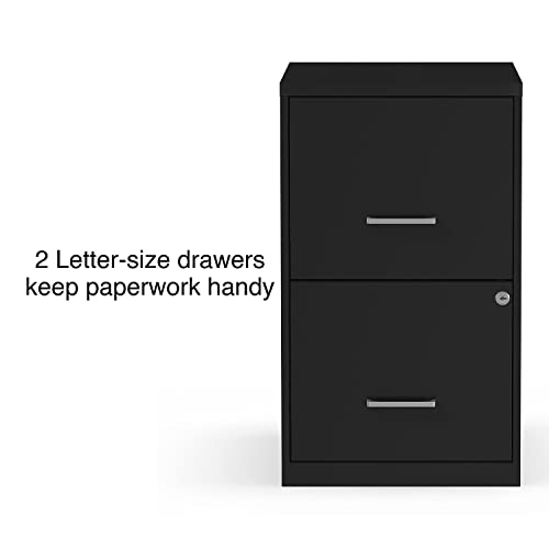 STAPLES 2806262 2-Drawer Vertical File Cabinet Locking Letter Black 18-Inch D (52149)
