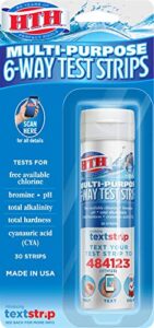 hth 1274 multi-purpose 6-way test strips swimming pools chemical tester, 30 ct
