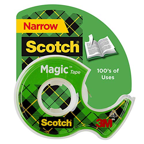 Scotch Magic Tape, 1 Roll, Great for Gift Wrapping, Numerous Applications, Invisible, Engineered for Repairing, 1/2 x 450 Inches, Dispensered (104)