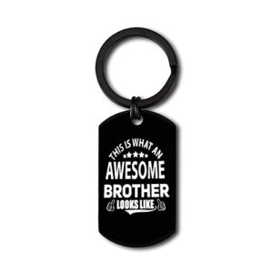brother gifts from sister brother this is what an awesome brother looks like keychain christmas birthday gifts for brother valentines graduation fathers day gift family gifts for brother