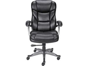 staples osgood high-back bonded leather manager chair, black, 2/pack (61305-ccvs)