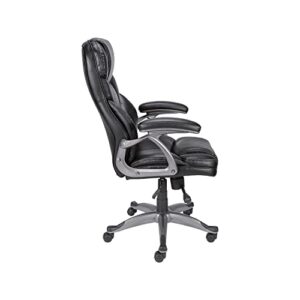 STAPLES Osgood High-Back Bonded Leather Manager Chair, Black, 2/Pack (61305-Ccvs)