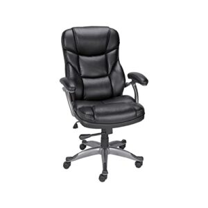 STAPLES Osgood High-Back Bonded Leather Manager Chair, Black, 2/Pack (61305-Ccvs)