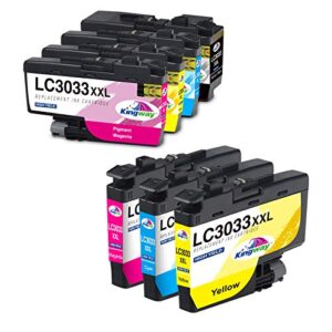 kingway upgraded lc3033xxl lc3033 lc3035 compatible ink cartridges replacement for brother mfc-j995dw mfc-j995dwxl mfc-j815dw, mfc-j805dw, mfc-j805dwxl printer (black, cyan, magenta, yellow, 7-pack)