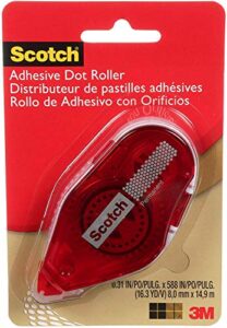 scotch adhesive dot roller, 0.31 x 49 feet (6055), 6 pack