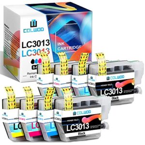 colwod [new chip lc3013 lc3011 compatible ink cartridge replacement for brother lc-3013 high yield work with mfc-j491dw mfc-j497dw mfc-j895dw mfc-j690dw printer ink (2black, 2cyan, 2magenta, 2yellow)