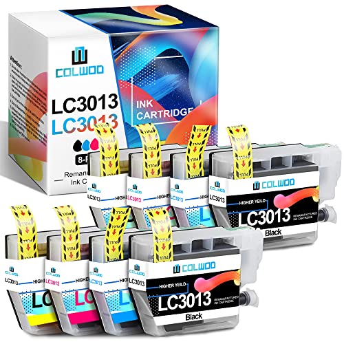 COLWOD [New Chip LC3013 LC3011 Compatible Ink Cartridge Replacement for Brother LC-3013 High Yield Work with MFC-J491DW MFC-J497DW MFC-J895DW MFC-J690DW Printer Ink (2Black, 2Cyan, 2Magenta, 2Yellow)