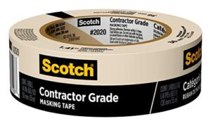scotch contractor grade masking tape, 1.41 inches by 60.1 yards (360 yards total), 2020, 6 rolls