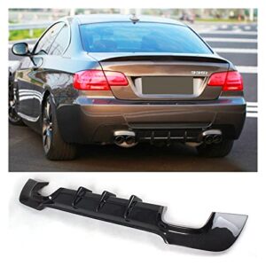 PICCON Carbon Fiber Rear Diffuser Compatible with BM-W E92 E93 M Sport Coupe Convertible M Tech Bumper 2007-2013 325i Rear Bumper Diffuser Lip FRP (Color : Gloss Black)