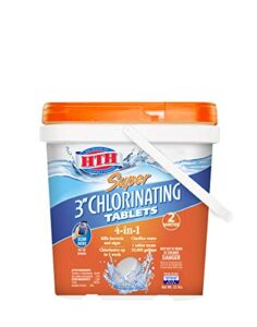 hth 42038 super 3″ chlorinating tablets swimming pool chlorine, 15 lbs