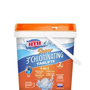 HTH 42038 Super 3" Chlorinating Tablets Swimming Pool Chlorine, 15 lbs