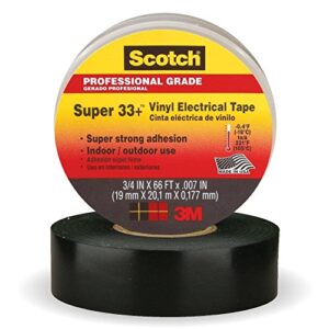 3m scotch super 33+ vinyl electrical tape, .75-inch by 66-feet, 4-pack