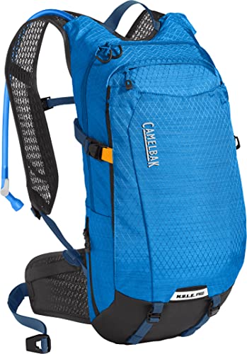 CamelBak M.U.L.E. Pro 14 Bike Hydration Backpack 100oz - Body Mapping Technology, Ibiza Blue/Orange